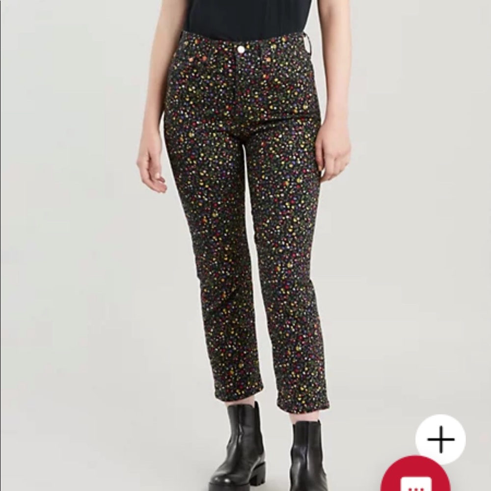 Levi’s wedgie straight jeans - black floral